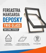 Fereastra mansarda DEPOSKY TRIO GLASS din lemn, 3 sticle - imagine 3